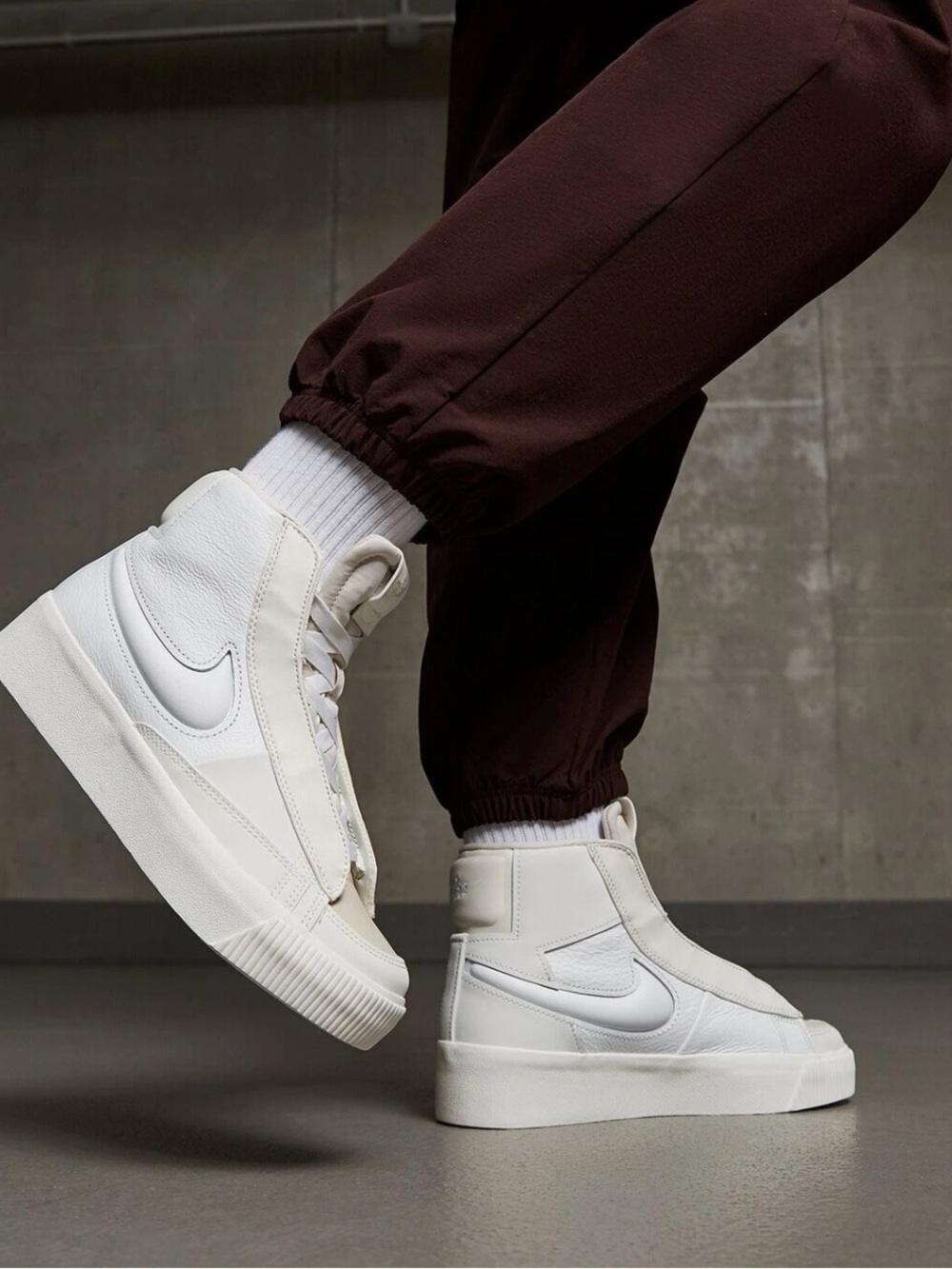 Nike Women’s High-Top Sneakers in White and Cream